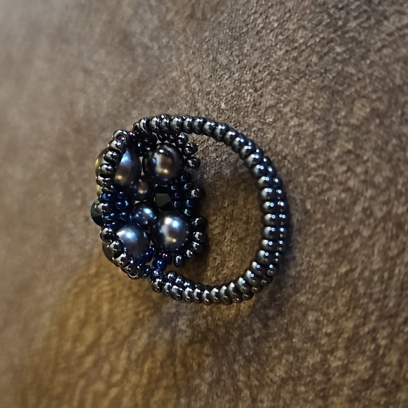 HANDMADE Beaded Fancy Cocktail Ring - Picture 5 of 6